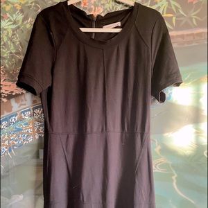 ATHLETA Black En Route Fit ‘n Flare short sleeve dress